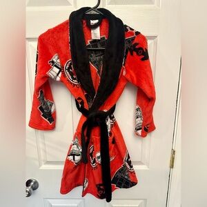 Star Wars Boys Plush Red Darth Vader Dark Side Bathrobe - Size Small (6-7)
